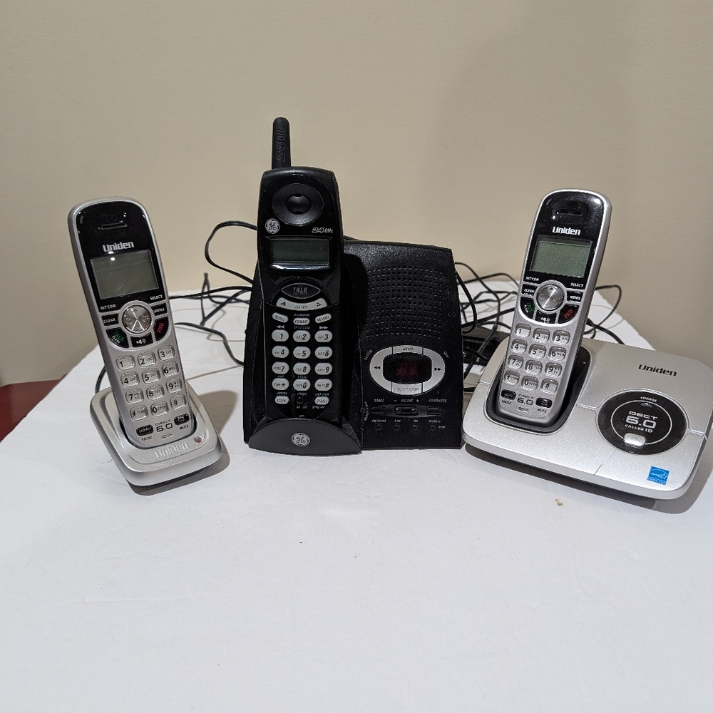 Uniden Silver and Black Cordless Phone Set/ Answering Machine. Dect 6.0